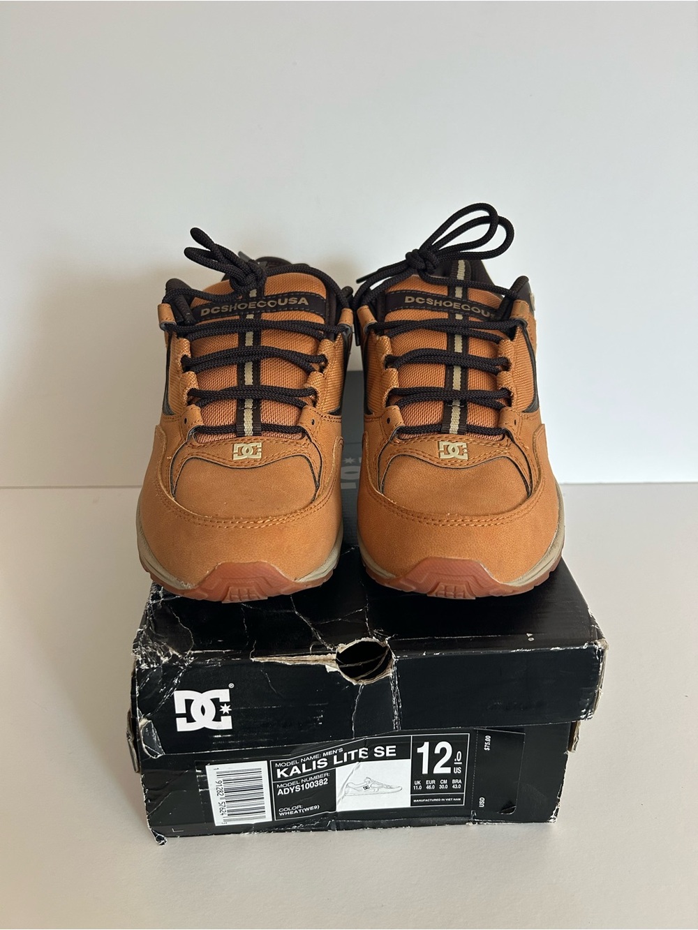DC Men's Kalis Lite SE Tan and Black Skate Sneakers - Picture 2 of 9